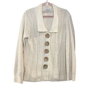 VTG Y2K Willow XL Chunky Knit Cardigan Oversize Buttons Boho Layers Cottagecore